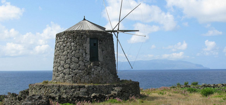 Windmills in Corvo Island Windmills in Corvo Island